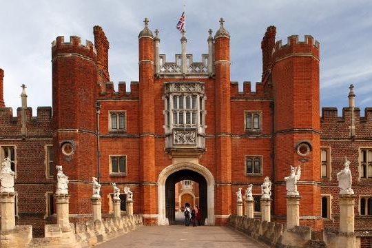 Historic brick castle entrance